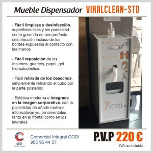 Mueble Dispensador VIRALCLEAN-STD Covid-19