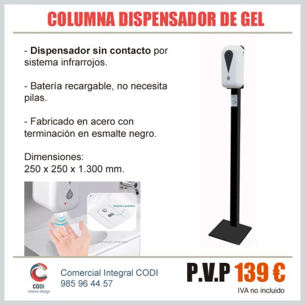 Dispensador automático gel hidroalcólico protección Covid-19